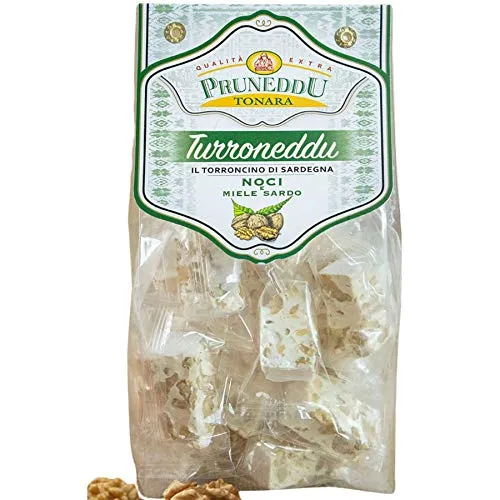 Torroncini mit Walnüssen und Honig aus Sardinien, 200g, weißer Nougat (hart), Torrone, Pruneddu Torronificio Artigianale