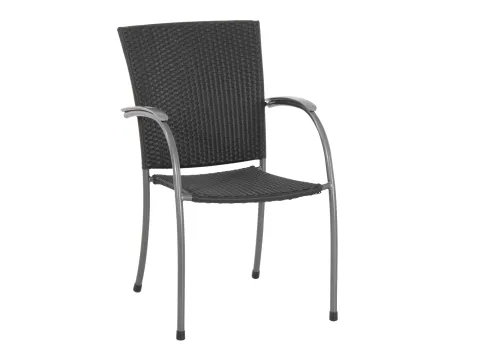 MWH Salernos Stapelstuhl - Modernes Design in Iron Grey - Gartenstühle mit robustem Stahlrahmen und strapazierfähigem Kunststoffgeflecht. Ideal für den Außenbereich, wetterbeständig und platzsparend stapelbar.