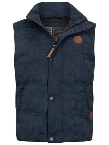 Indicode Herren INCobbyn Steppweste Navy, XXL - Moderne wattierte Steppweste mit hohem Stehkragen für optimalen Windschutz. Taillierte Passform und zwei praktische Eingrifftaschen machen sie zum idealen Begleiter im Alltag.