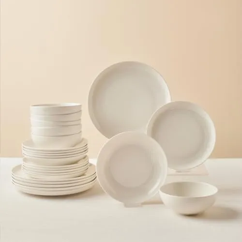 Karaca Streamline Remi 24-teiliges Tafelservice - Elegantes Bone China Set für 6 Personen, spülmaschinengeeignet und ideal für besondere Anlässe sowie den täglichen Gebrauch.