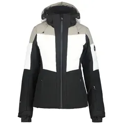 Icepeak Ski- und Snowboardjacke "Florala" in Beige - Größe 46 - Wasserdichte und atmungsaktive Jacke mit 10.000 mm Wassersäule. Ideal für kalte Tage, mit abnehmbarer Kapuze und winddichtem Material für optimalen Komfort.