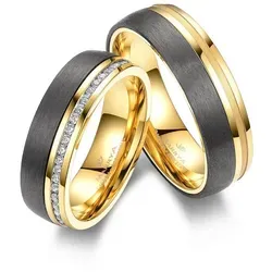 MARRYA Verlobungsring Carbon Ringe Trauringe Eheringe Partnerringe schwarz 58