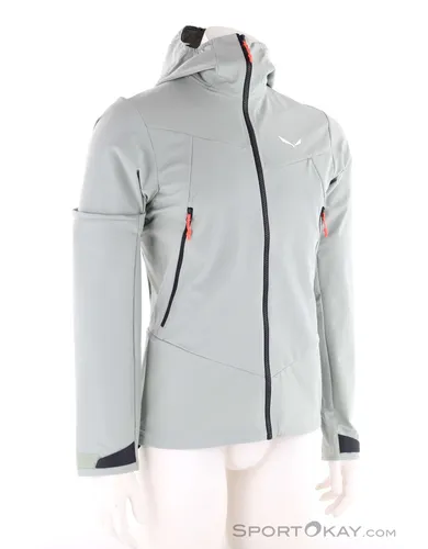Salewa Sella DST Jacket - Softshelljacke Gr 46 - S oliv - Atmungsaktive Skitourenjacke in Oliv, Größe 46 - S mit Kapuze und Stretch für optimale Bewegungsfreiheit. Ideal für Skitouren, DWR-imprägniert für zusätzlichen Wetterschutz.