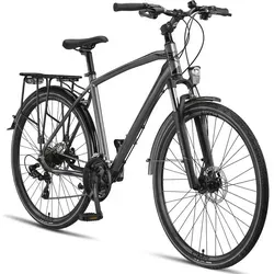 Licorne Bike Premium Trekkingrad 28 Zoll - Trekkingrad aus Titan mit StVZO-konformem Design, ideal für lange Touren und ein Gesamtgewicht bis 95 kg.
