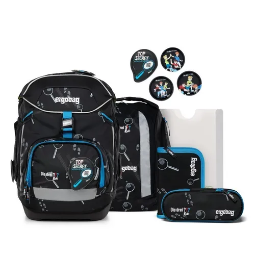 Ergobag Pack 2025 Bärdektiv Die Drei ??? - Schulranzen in der Special Edition für kleine Detektive, inkl. 3D Rätselspaß für interaktives Lernen und Abenteuer vor dem Schulstart.