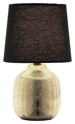 casa NOVA Tischleuchte GLOW, Goldgelb, Schwarz - Nachttischleuchte aus Keramik, 28,5 cm hoch, setzt stilvolle Lichtakzente und bringt Eleganz in Dein Zuhause.