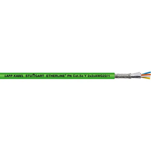 Lapp Kabel ETHERLINE PN Cat.5e Y 2x2xAWG22 2170891/R100 (100 m) - Sonstige Kabel & Adapter, ideale Ethernet-Leitung für feste Verlegung in PROFINET-Anwendungen, flexibel und robust mit PVC-Mantel für vielseitige Einsatzmöglichkeiten.