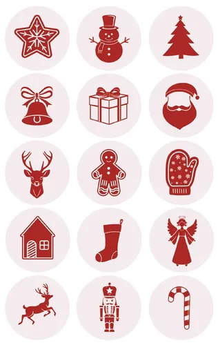 ZDesign Weihnachts-Sticker "Glossy Zeichen" 1 Blatt à 15 Sticker