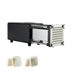 VEVOR Elektrischer Pommes-Frites-Schneider - Edelstahl Kartoffel-Gemüseschneider, leistungsstark mit 58 W und zwei Klingengrößen für perfekte Pommes, ideal für Gastronomie und Haushalte.