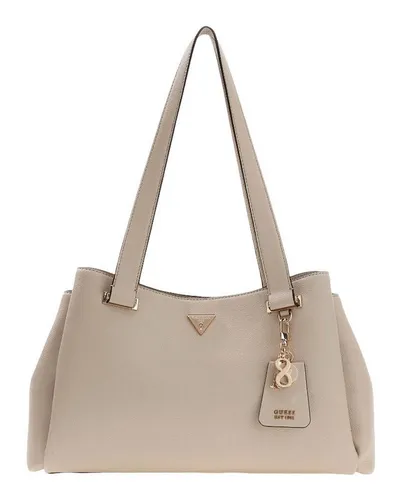 Guess Schultertasche Girlfriend Carryall braun - Stilvolle Schultertasche aus hochwertigem Polyurethan, ideal für den Alltag. Mit praktischem Zipper-Magnetverschluss und verstärkten Tragegriffen für optimalen Komfort.