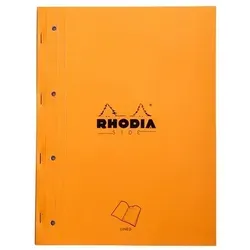 Rhodia 5x Side-Block A4 - Liniert, 80 Blatt, orange - Blöcke & Formulare - Hochwertiger 80g Papierblock, ideal für Notizen und Skizzen, stabil geheftet an der langen Seite.