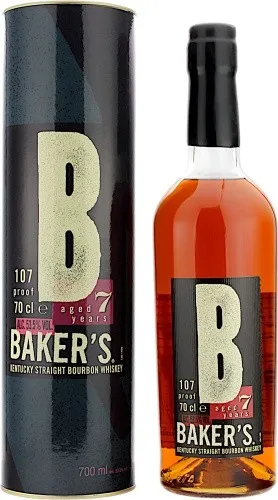 Baker's 7 Jahre - Batch 90-001 Kentucky Straight Bourbon - Whisky, 7 Jahre gereift für einen vollmundigen Geschmack mit Noten von Karamell und Vanille, ideal für Kenner und Genießer.