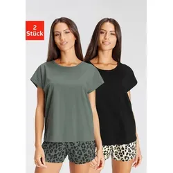 Shorty VIVANCE DREAMS, Damen, Gr. 32/34, bunt - Nachtwäsche mit Animal-Print im Doppelpack aus 100% Baumwolle. Unterstütze mit jedem Kauf die Initiative Cotton made in Africa und genieße den lockeren Schnitt für höchsten Komfort.
