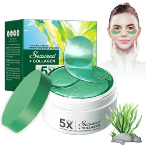 Pcs Seetang Augenpads mit Meeresalgen – Seaweed Feuchtigkeitsspendende, Entgiftende & Straffende Augenpflege für Schwellungen und Augenringe, Natürliche Kühlende Augenmaske für Alle Hauttypen 60