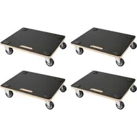 Mega Deal 4x Profi Transportroller HERCULES - 150 kg Traglast - Praktisches Set aus 4 Transportrollern HERCULES für Umzüge und Werkstätten. Mit stabiler Siebdruckplatte und 4 drehbaren Gummirollen für einfachen Transport. Anti-Rutsch-Pads sorgen für Sicherheit beim Bewegen von Möbeln und Kisten.