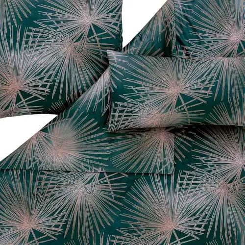 Estella Mako-Satin Bettwäsche 135x200 Candela khaki Feuerwerk rosa - Hochwertige 2-teilige Bettwäsche aus 100% Mako-Satin, hautsympathisch und atmungsaktiv, ideal für erholsamen Schlaf. Waschbar bis 60°C, inklusive Bett- und Kissenbezug.