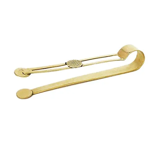 NKlaus 18cm Kohlenzange Räucherzange Gold Shishazange für Räucherkohle Kohletabletten Kamin Zange 75gr Handarbeit 4045