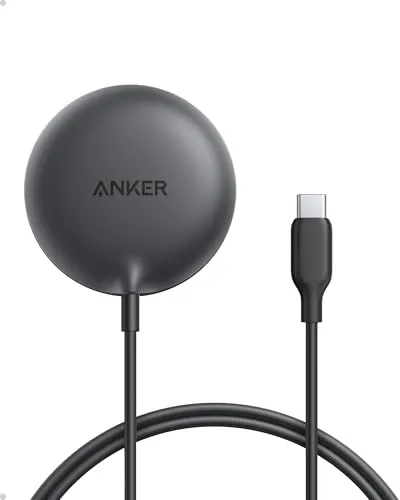 Anker Zolo Magnetisches Kabelloses Ladegerät Qi2 15W - Kabelloses Ladegerät mit magnetischer Befestigung, ideal für Apple-Geräte. Kompakt und leistungsstark für schnelles Laden mit geprüfter Qi-Technologie.