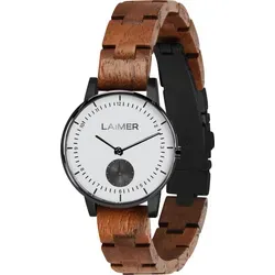 LAiMER Uhr Petra 0208 Nussholz, Edelstahl - Schwarz - Entdecke die elegante LAiMER Uhr Petra – eine stilvolle Kombination aus Edelstahl und Nussholz. Mit ihrem präzisen Quarzuhrwerk und dem modernen Design ist sie ideal für jeden Anlass und setzt ein modisches Statement.