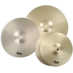 FLASH Impact Series 368 Beckenset - Becken-Set aus Stahllegierung, perfekt für Einsteiger und preisbewusste Schlagzeuger, bietet das beste Preis-Leistungs-Verhältnis mit 2 x 13'' HiHat, 1 x 16'' Crash und 1 x 18'' Crash/Ride.