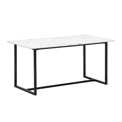 Wohnling Esstisch WL6.965 - Moderner Küchentisch in Marmor Optik Weiß - Esstisch in Marmor Optik mit stabilen Metallbeinen, ideal für Esszimmer und kleine Räume. Maße: 120x60 cm, modernes Design und hohe Funktionalität.