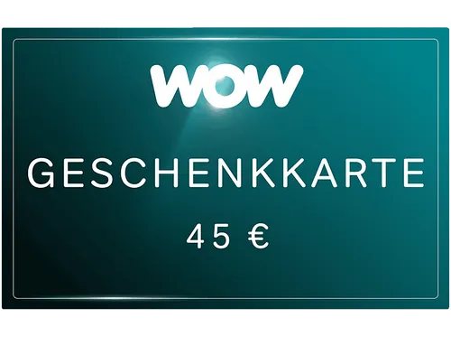 WOW Geschenkkarte 45 EUR DE Download - Gutscheine - Mehrzweck, digitaler Code per E-Mail, ideal für Geschenke und sofortige Verwendung in Deutschland.