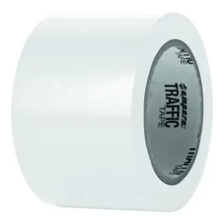 AMPERE Bodenmarkierungsband Traffic Tape, 10768, 75mm x 33m - Markierungsband aus abriebfestem PVC für schnelle Linienmarkierung im Innenbereich. Ideal zur Kennzeichnung von Gefahrenstellen, schützt durch glatte Oberfläche vor Schmutz.