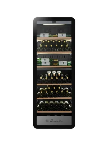 La Sommelière APOGEE250DZN Weinlagerschrank - Weinkühlschrank mit freistehender Installation, elegantes Design in Schwarz und optimale Lagerung für bis zu 250 Flaschen.