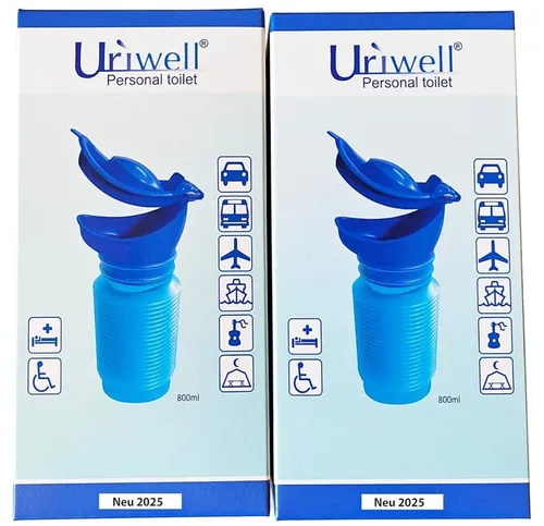 Uriwell 800ml Miniurinal - Mobiles Unisex Urinal - Praktisches mobiles Urinal für unterwegs, leicht ausziehbar und ideal für alle Geschlechter. Perfekt für Camping, Reisen oder Notfälle.
