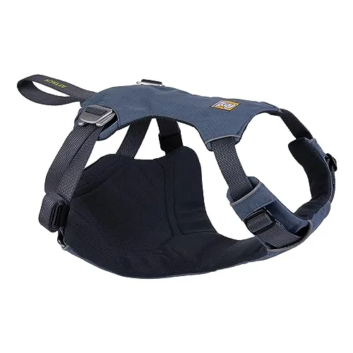 RUFFWEAR Load Up Hundegeschirr - Schieferblau, Größe XXS, sicheres und bequemes Geschirr für Fahrzeugreisen mit verstellbaren Gurten und Crash-Test-Zertifizierung