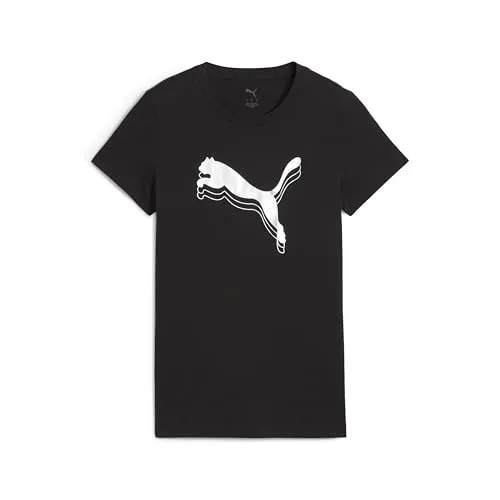 Puma Unisex ESS METALLIC Tee T-Shirts, Puma Black-Metallic Silver,