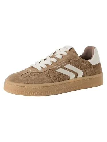 Tamaris Schnürer Damen sportlich beige EU 40 - Damen-Sneaker mit innovativen COMFORT-Lining und TOUCH-IT Technologien für maximalen Tragekomfort. Die herausnehmbare Sohle und flache Laufsohle bieten optimale Anpassung und sind ideal für jeden Anlass.