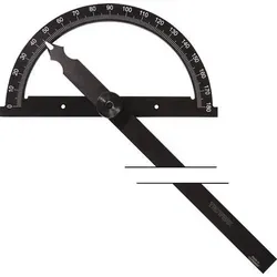 TECWERK Winkelmesser Gradbogen D.120mm - Präziser Winkelmesser mit mattverchromter Skala, aus widerstandsfähigem, gehärtetem Aluminium. Ideal für präzise Messungen von 0 bis 180° mit blendfreier Ablesung und Feststellmutter.