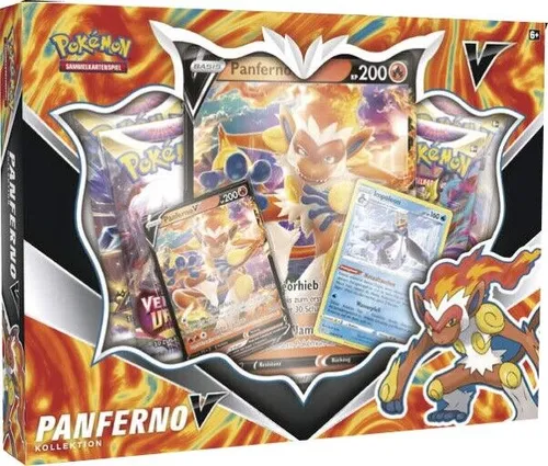 Pokemon Panferno-V Box deutsch - TCG OVP Decks & Starter, inklusive exklusiver Panferno-V-Karte für spannende Duelle und Sammler!