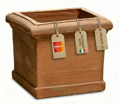 Terrakotta Würfel Blumentopf Cubo Liscio 25cm - Hochwertiger Pflanzgefäß aus Terrakotta, ideal für Innen- und Außenbereich. Mit 8l Kapazität und stilvollem Design für Ihre Lieblingspflanzen.