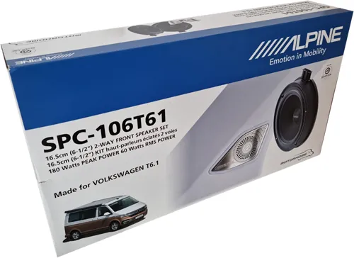 Alpine Car Audio SPC-106T61 - 16,5 cm Lautsprechersystem für Volkswagen T6.1, High-End-Komponenten für atemberaubende Klangklarheit und dynamische Audioerlebnisse