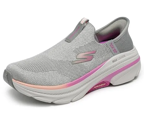 Skechers Damen Max Cushioning Arch Fit 2.0 Cambridge Sneaker - Grau, 41 EU - Damen-Sneaker mit Stretch Fit für sockenähnlichen Komfort und Goodyear Performance Laufsohle für optimalen Halt und Stabilität.