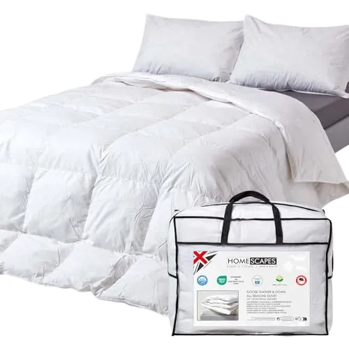 Homescapes 4-Jahreszeiten Bettdecke 260x220 cm - Bettdecken, XXL 4-Jahreszeiten Decke mit zusammenknöpfbaren Steppdecken für optimalen Schlafkomfort in jeder Jahreszeit. Oeko-TEX Standard 100 geprüft, gefüllt mit hochwertigen Gänsefedern und Daunen.