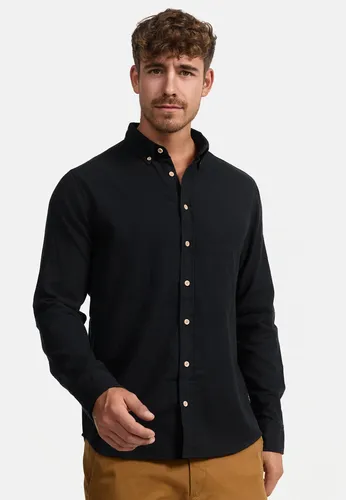 Indicode Langarmhemd Riverside Langarmhemd mit Button-Down-Kragen, Black