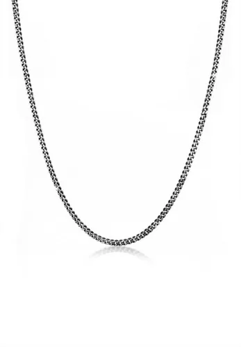 Kuzzoi Herren Halskette - Oxidierte Panzerkette 5 mm aus 925 Sterling Silber - Ketten für Herren: Robuste Panzerkette mit einer Breite von 5 mm, ideal für Anhänger und gefertigt aus hochwertigem 925 Sterling Silber, Länge 60 cm - perfektes Geschenk für Männer.