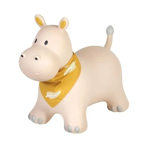 Kindsgut Hüpf-Tier für Kinder - Modernes Hippo Design - Springstöcke & Hüpfbälle, inkl. Luftpumpe, ideal für drinnen und draußen, belastbar bis 50 kg, für stundenlangen Hüpfspaß!