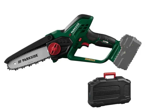 Parkside Akku-Kettensäge 20V – Leistungsstarker Akku-Gehölzschneider - Kettensägen, ideal für präzise Schnitte im Garten, kabelloser Betrieb für maximale Flexibilität und Komfort.
