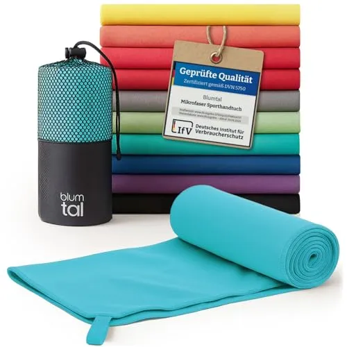 Blumtal Mikrofaser Handtuch leicht & extra saugstark - schnelltrocknende Microfaser Handtücher - optimal als Fitness Handtuch/Strandtuch Mikrofaser/Gym Towel - Reisehandtuch kompakt - Petrol