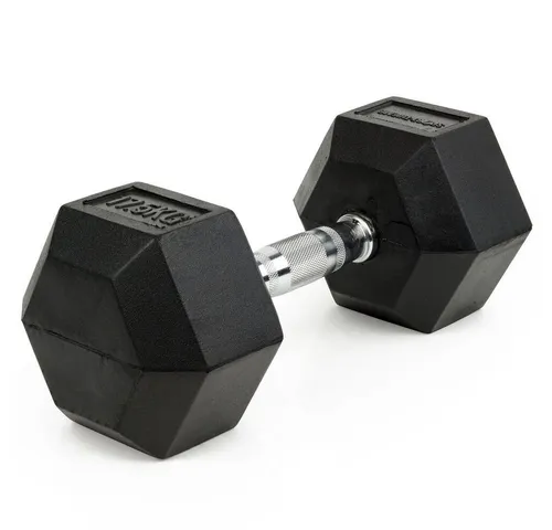 Sport-Thieme Kurzhantel Gummi Hex 17,5 kg - Eckiger Hantelkopf verhindert das Wegrollen. Ideal für effektives Training und vielseitige Übungen im Fitnessbereich.