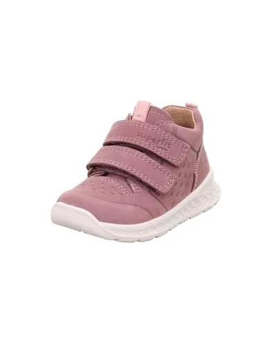 SUPERFIT Klettschuh "BREEZE WMS: mittel", Kinder, Gr. 23, lila (flieder) - Babyschuhe aus hochwertigem Nubukleder mit halbhohem Schaft, ideal für mittlere Füße. Enthält eine Größenschablone zum Download für perfekten Sitz.