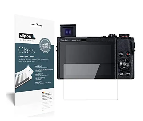 dipos I Displayschutz klar kompatibel mit Canon PowerShot G5X Mark II Schutzfolie 9H Anti-Shock