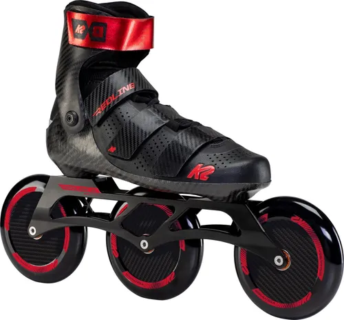 K2 REDLINE 125 Inline Skate 2025 - High-Speed Performance in Schwarz/Rot - Inliner für Hochgeschwindigkeits-Fans mit K2 x Madshus Collab, abnehmbarem Carbon Cuff und 125mm Rollen für maximale Stabilität und Komfort.