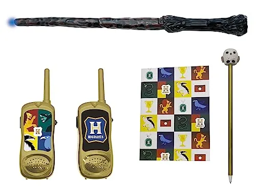 Lexibook, Harry Potter, Wizard Adventurer Set with Talkies-Walkies, magic wand, notebook, pen, eraser, white/gold, RPTW11HP