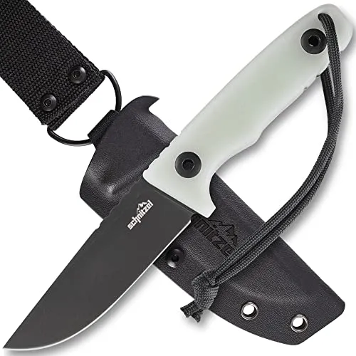 SCHNITZEL TRI - Premium Outdoormesser mit Kydex-Scheide und Dangler-Tragesystem - Feststehendes Messer für Outdoor-Aktivitäten, gefertigt aus rostfreiem Schwedenstahl für höchste Langlebigkeit und Sicherheit beim Tragen dank ergonomischem Dangler-System.