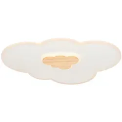 Novel Led-Deckenleuchte Chicago, Natur, Weiß, Holz, Metall, Kunststoff, Kiefer, massiv, Uni,Uni, Wolke,Wolke, F, 45x6x60 cm, RoHS, ISO 9001, Bsci, CE, 3 Helligkeitsstufen, Lampen & Leuchten, Innenbeleuchtung, Leuchten nach Räumen, Schlafzimmerlampen